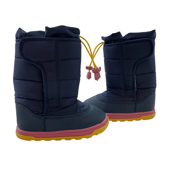 Ten Little Thinsulate Navy, Pink, Yellow Winter Boots - Size 7