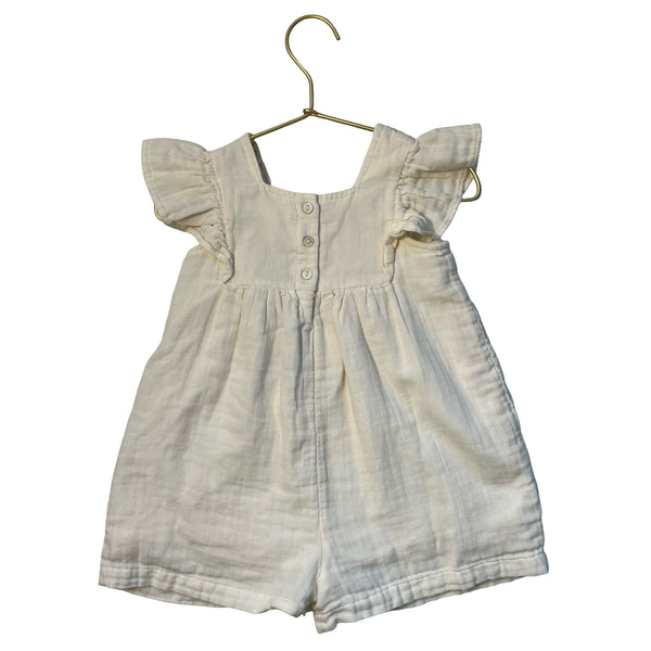 Zara Ivory Cotton Gauze & Crochet Dress - Size 2
