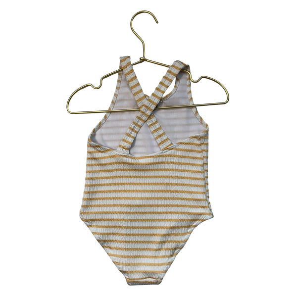 Zara Yellow Striped Swim Suit - Size 2-3