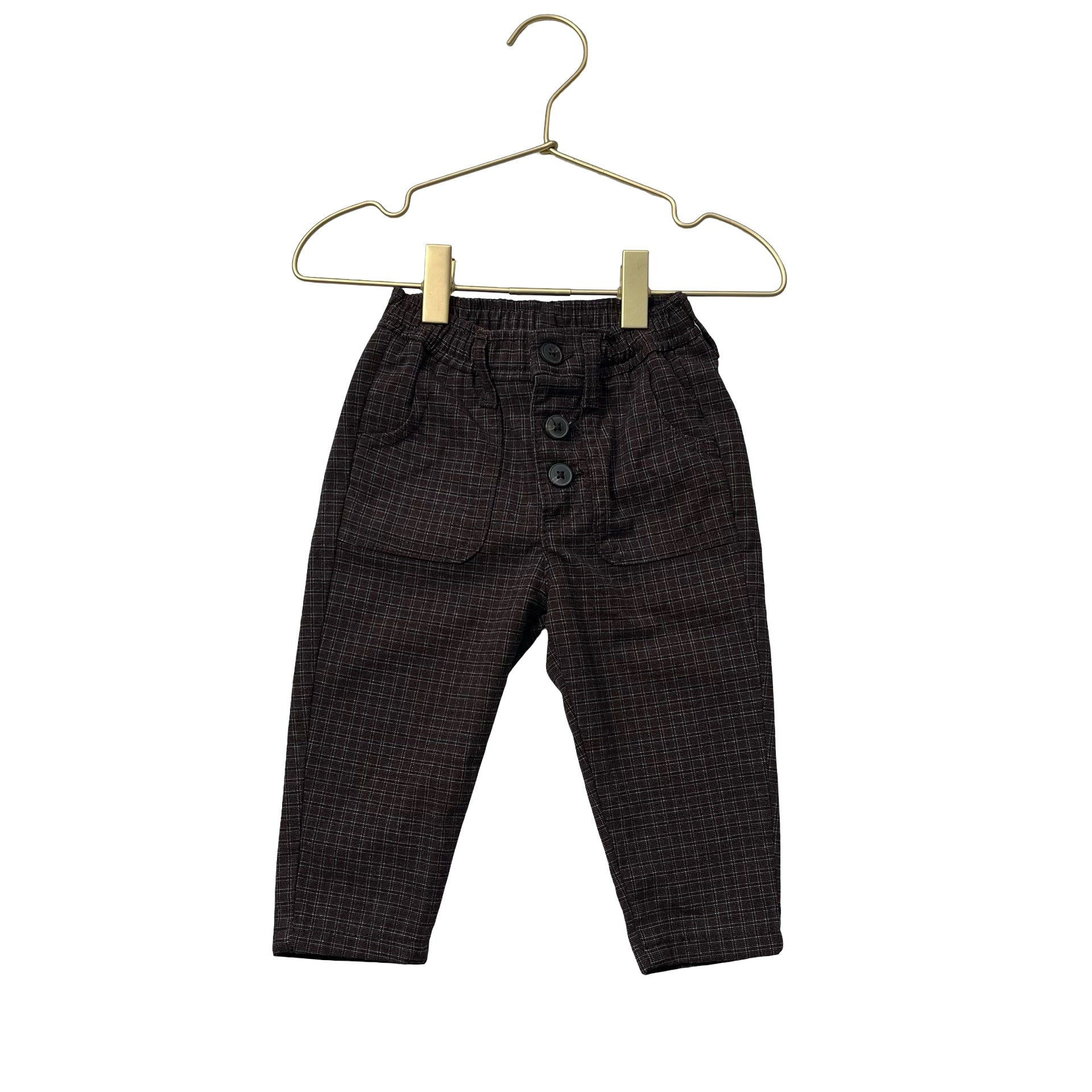 Zara Brown & Black Plaid Pants - Size 9-12 Mo
