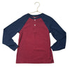 Janie and Jack Burgundy & Navy Henley Shirt - Size 7