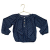 Ralph Lauren Navy & Ivory Floral Blouse - Size 4