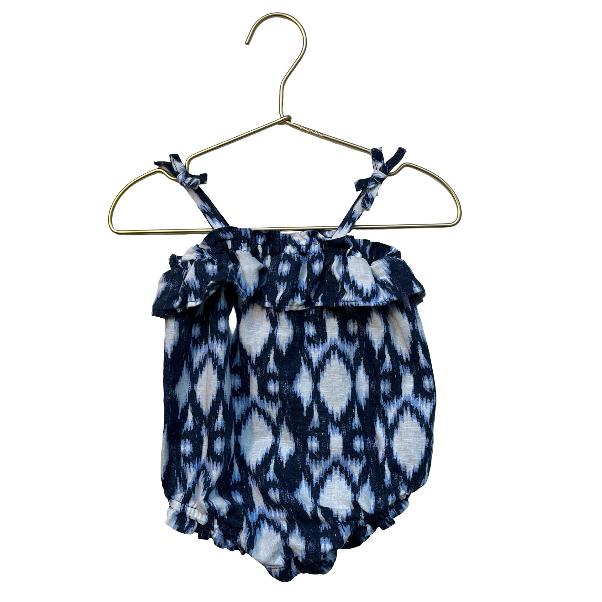 Baby Gap Navy Ikat Print Bubble Romper - Size 3-6 Mo