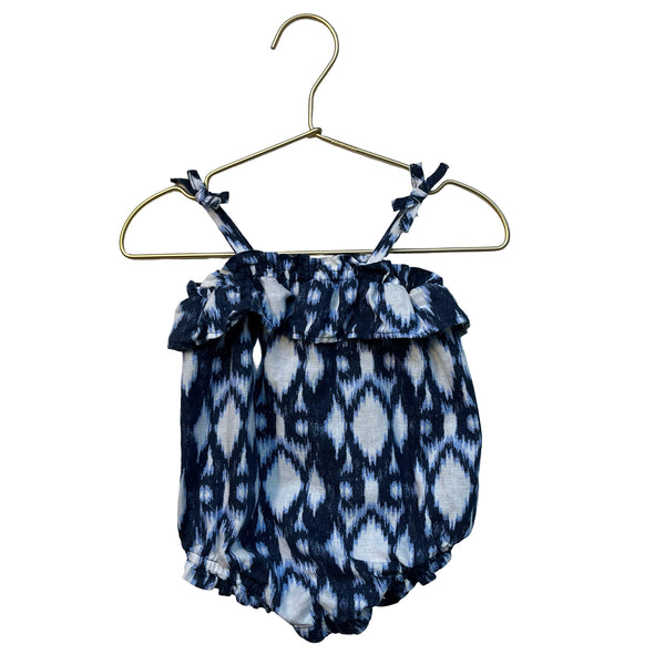 Baby Gap Navy Ikat Print Bubble Romper - Size 3-6 Mo