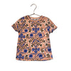 H&M x Georgia Beaumont Peach Flower Print Ribbed T-Shirt - Size 6-7