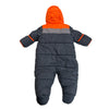 Weatherproof Gray and Orange Insulated Bunting - Size 3-6 Mo