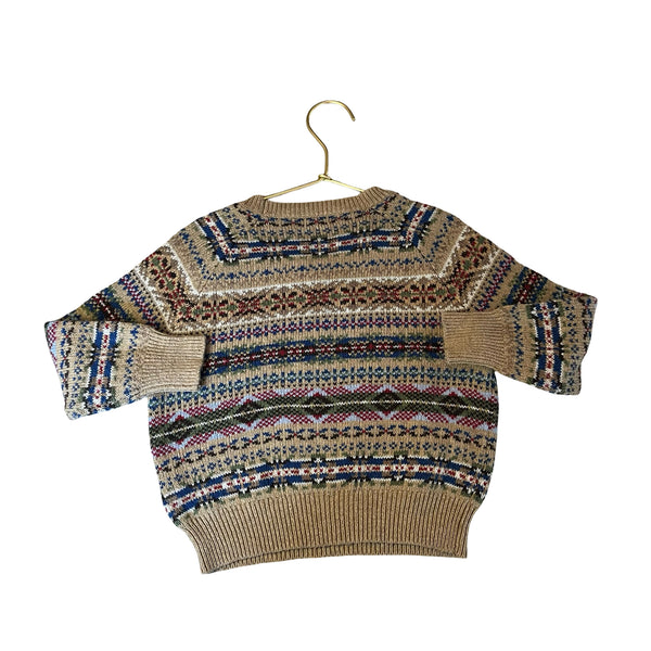 Crewcuts Khaki & Multi-Color Pattern Sweater - Size XXS 2-3