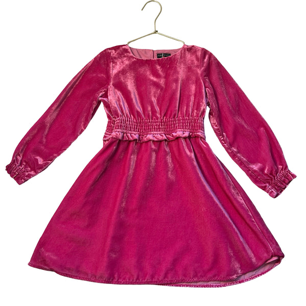Crewcuts Pink Crushed Velvet Dress - Size 7