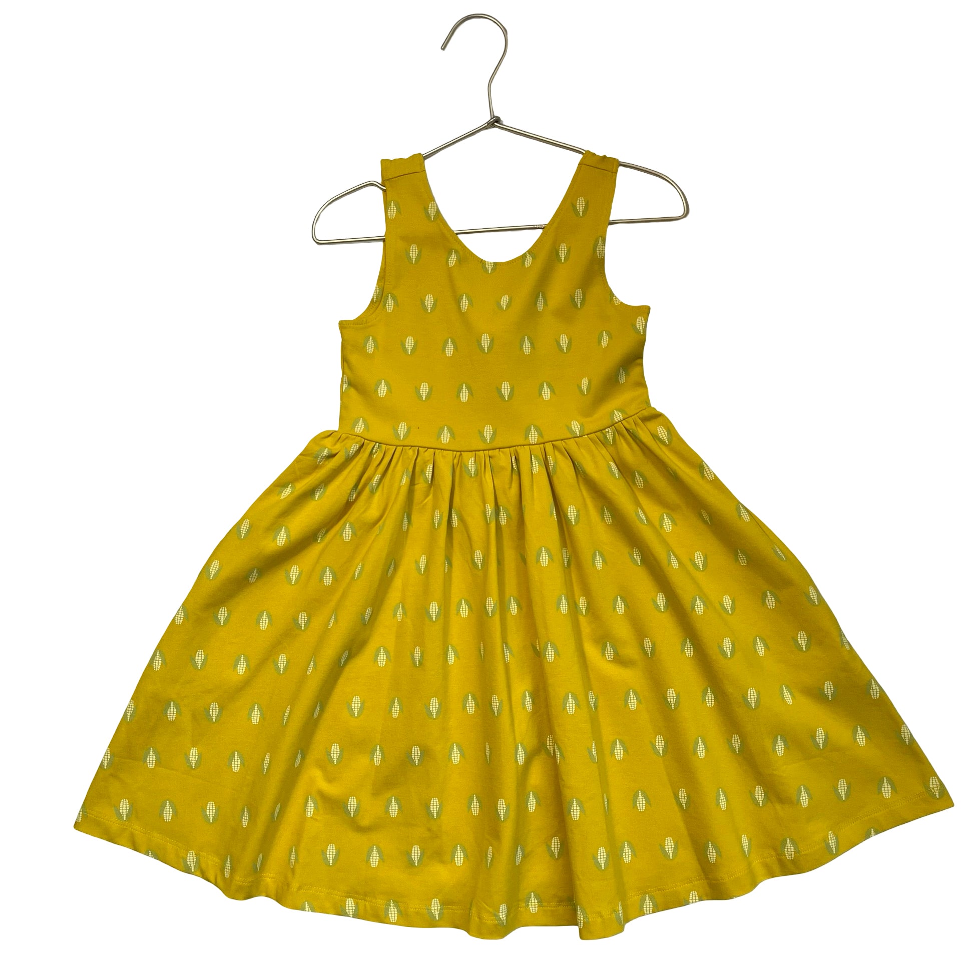 Hanna Andersson Yellow Corn Print Dress- Size 5