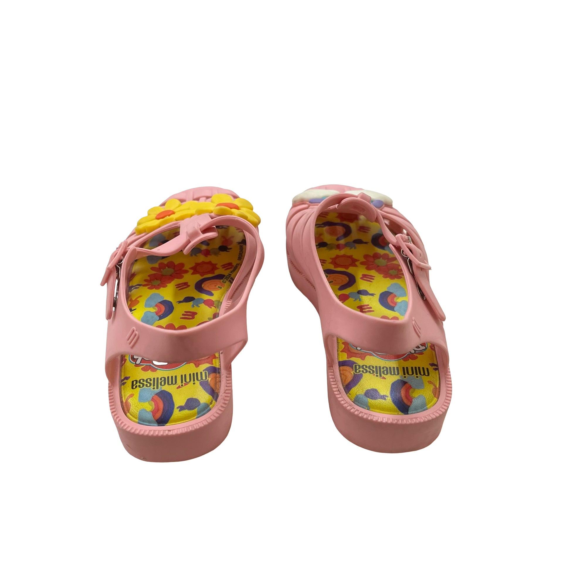 Mini Melissa x Play-Doh Pink Rainbow & Flower Sandals - Size 12