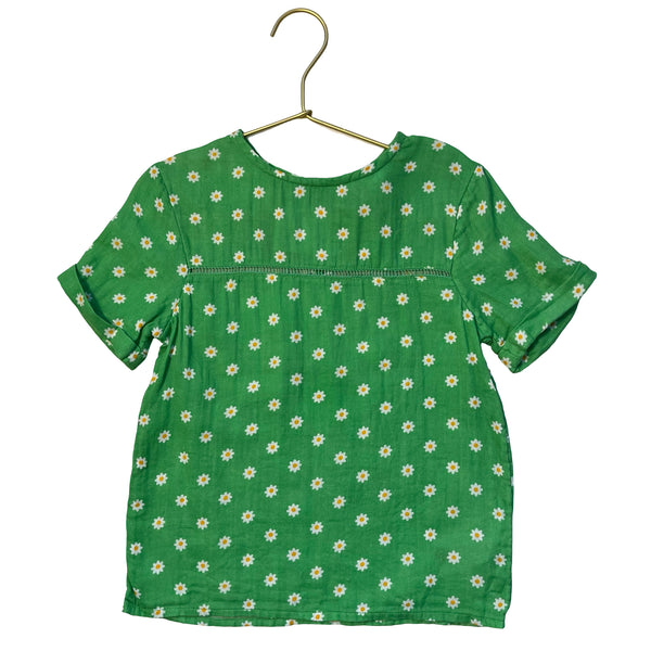 Kite Green Daisy Print Top - Size 6Y