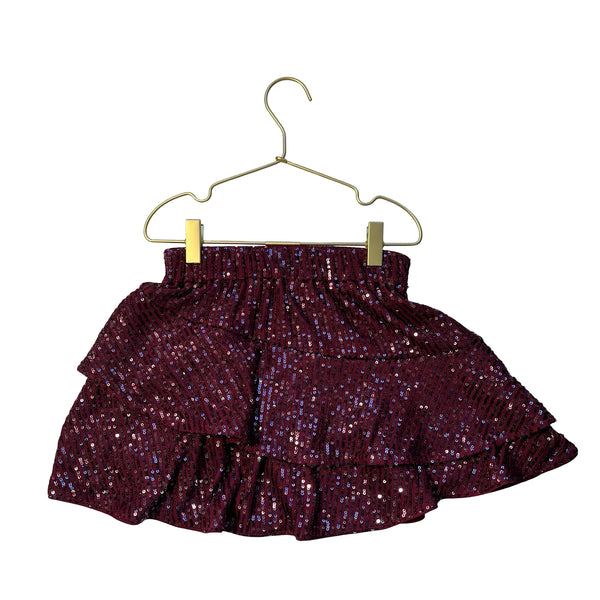 Abercrombie Kids Burgundy Sequin Skirt - Size 7-8