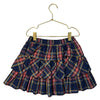 Crewcuts Navy Tartan Plaid & Metallic Ruffle Skirt - Size S 6-7