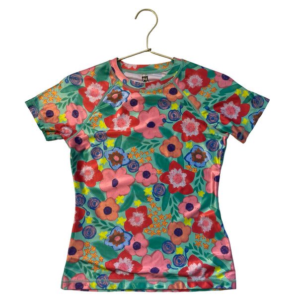 Tea Collection Flower Print Rash Guard - Size 10