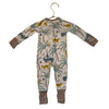 Little Sleepies Ivory Jungle Animal Print One-Piece PJs - Size 0-3 Mo