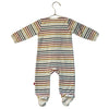 Magnetic Me Ivory & Multi-Color Stripe Velour One Piece - Size 3-6 Months
