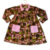 Misha & Puff Brown, Pink, Green Flower Print Corduroy Dress - Size 8Y