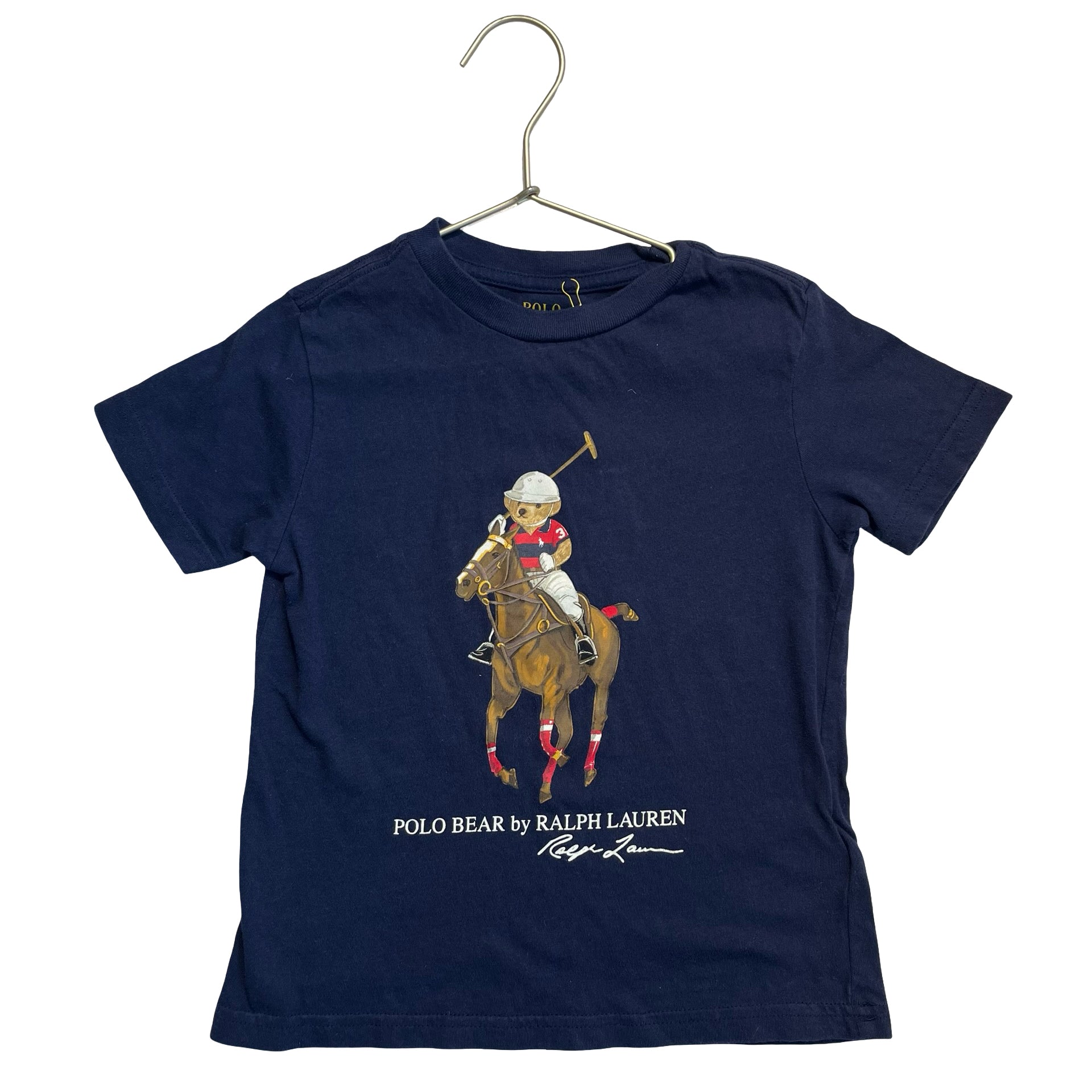 Polo Ralph Lauren Navy Polo Bear Playing Polo T-Shirt - Size 4