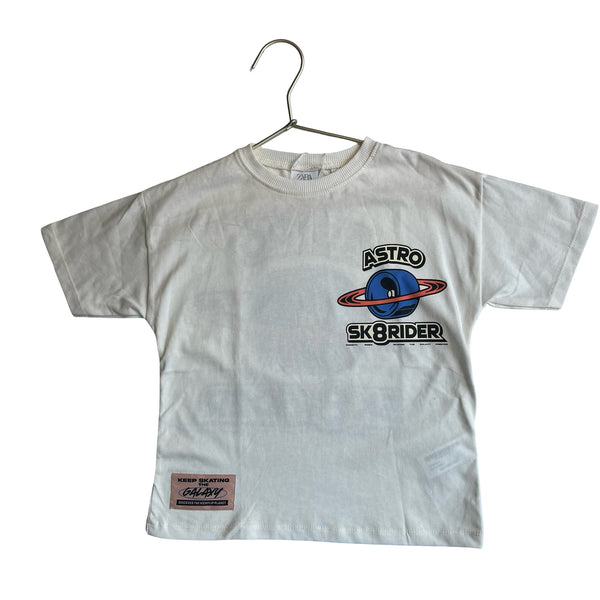 Zara Ivory 'Astro Sk8rider' Graphic T-Shirt - Size 5