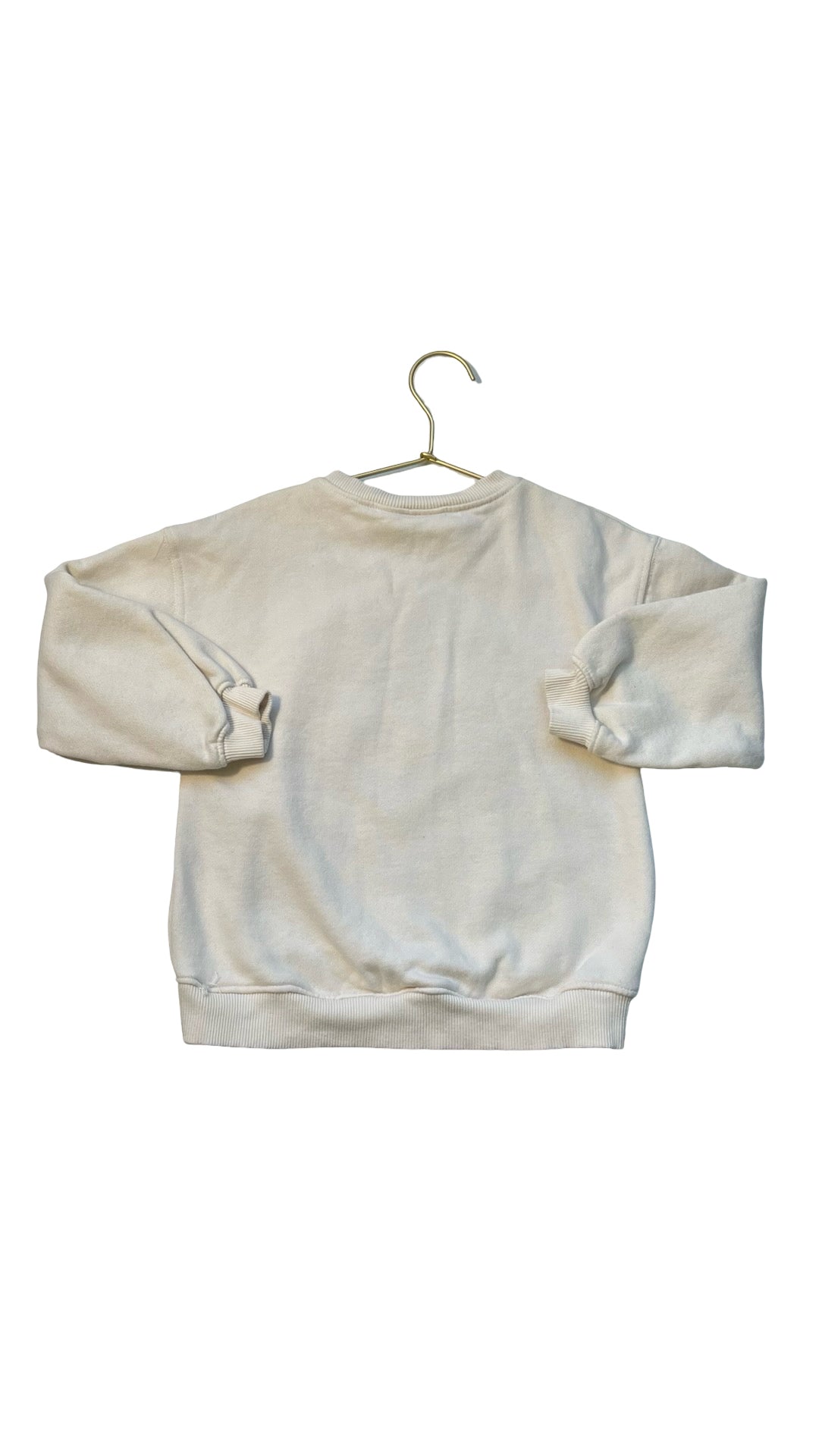 Zara Ivory & Leopard Heart Sweatshirt - Size 6
