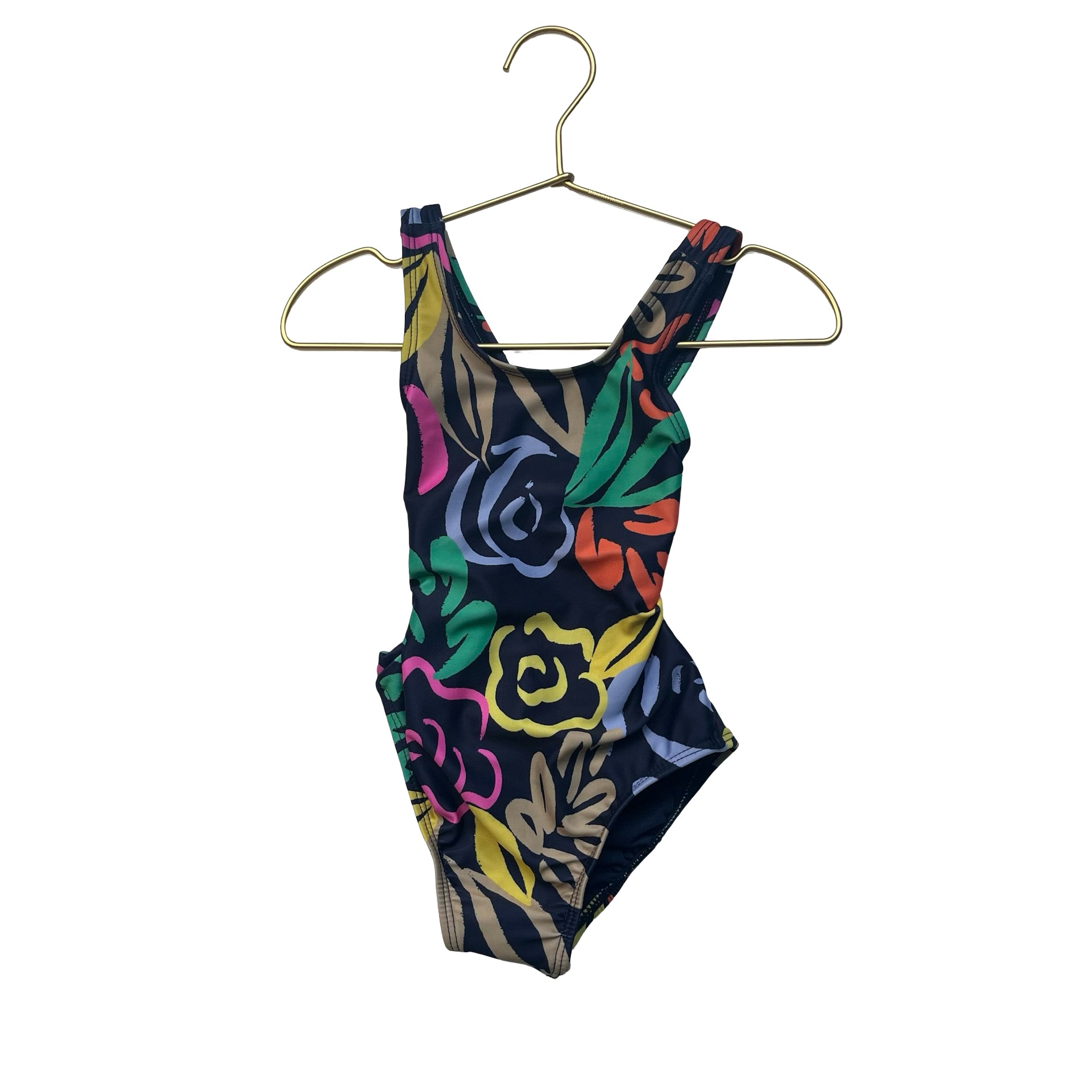 Baby Gap Navy & Multi-Color Flower Print Swim Suit - Size 2