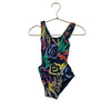 Baby Gap Navy & Multi-Color Flower Print Swim Suit - Size 2