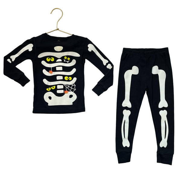 Carter's Black Skeleton Halloween PJs - Size 24 Mo