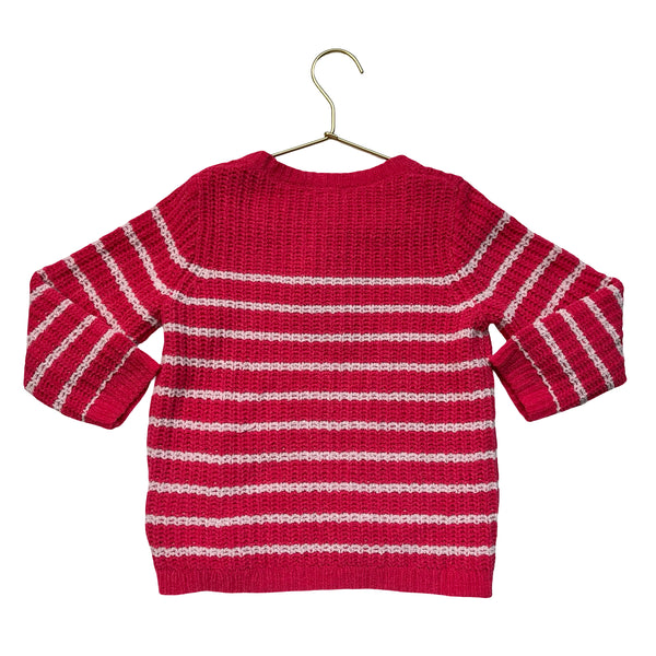 Crewcuts Pink Striped Chenille Sweater - Size XS 4-5