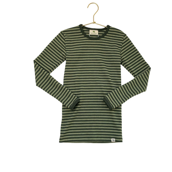 Nostebarn Green Striped 100% Woll Shirt - Size 10 (140)