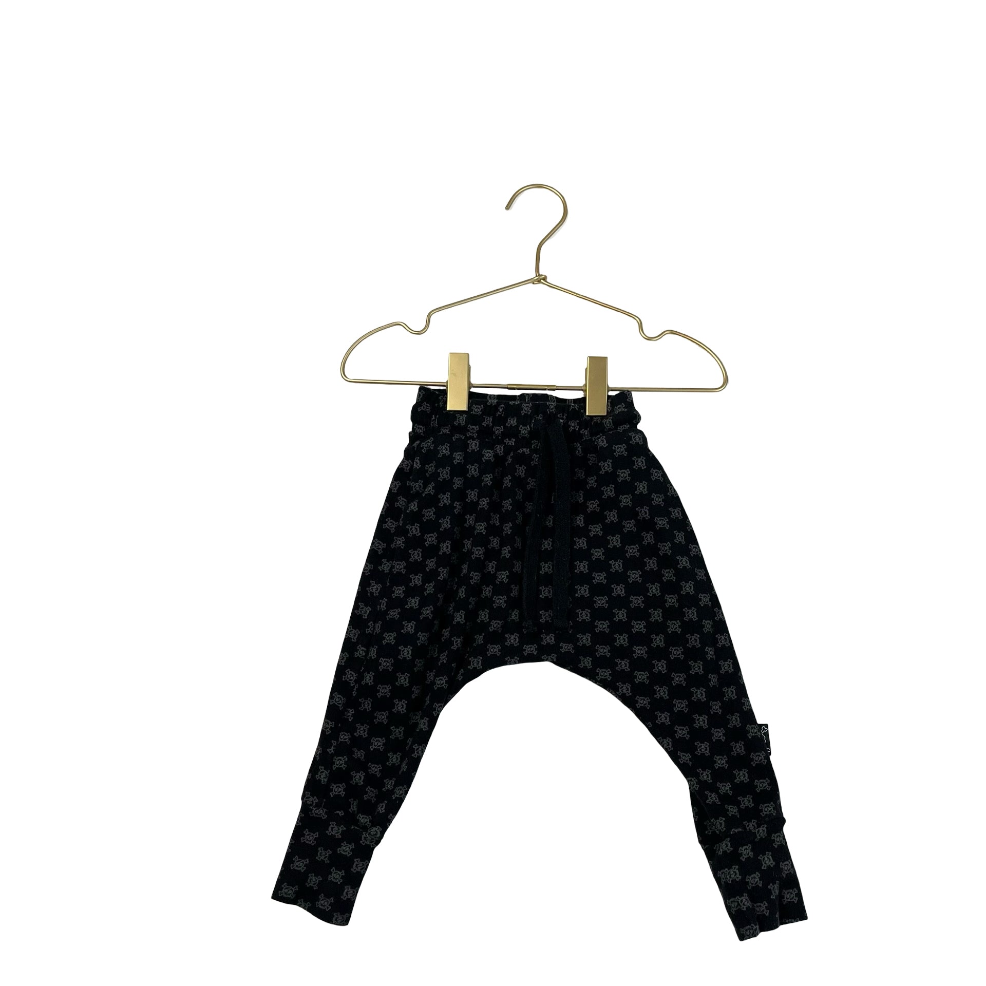 Nununu Black Skull & Crossbone Print Joggers - Size 6-12 Mo