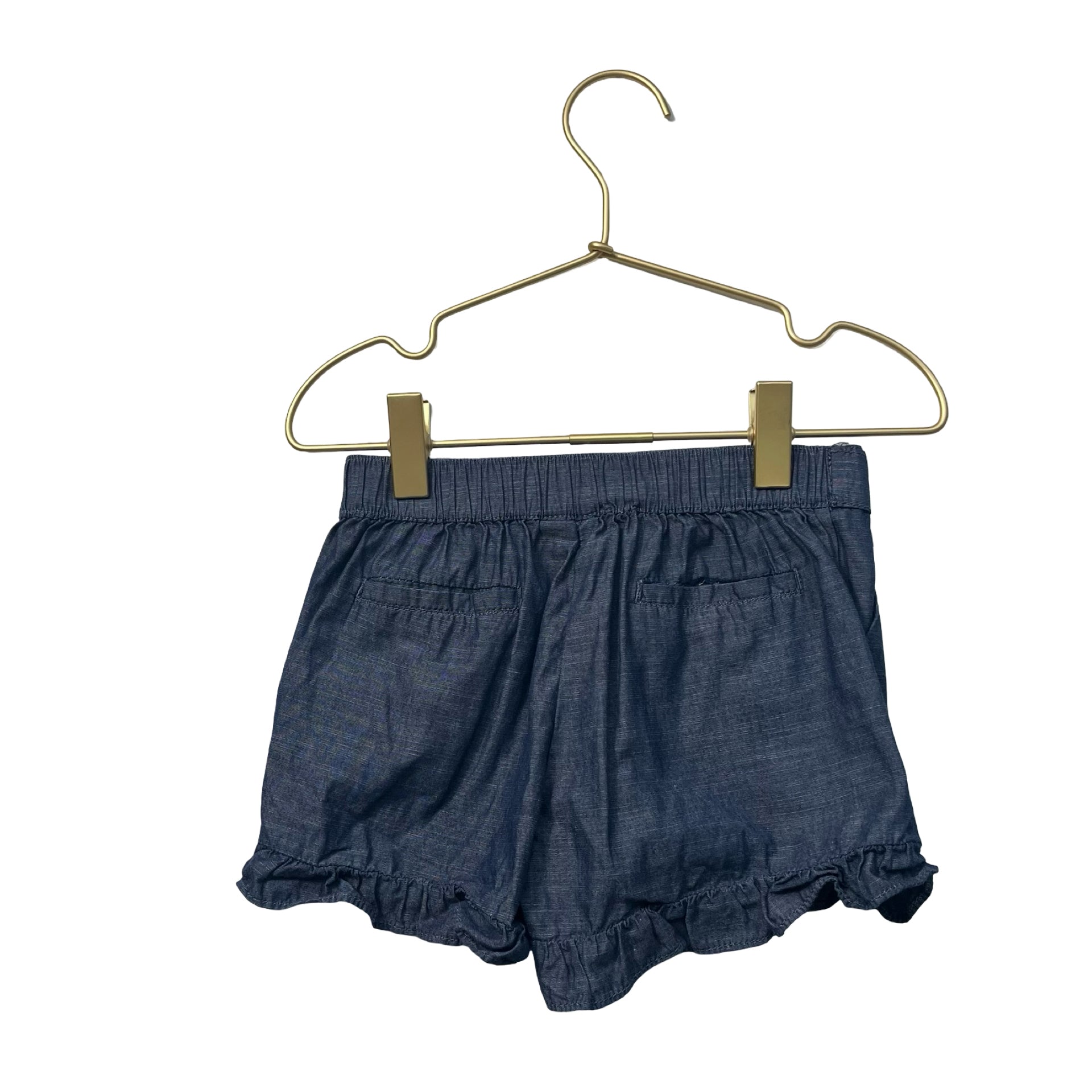 Janie and Jack Navy Chambray Ruffle Hem Shorts - Size 3