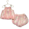 Lola & The Boys Pink & Yellow Chiffon Shorts & Top Set - Size 8