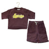 Bonpoint Plum 'Sunrise' Sweatshirt & Shorts Set - Size 4A