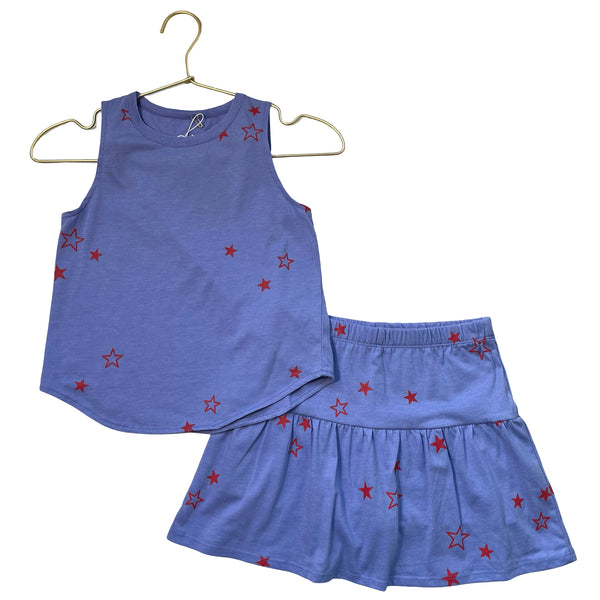 Chaser Purple & Red Star Tank & Skort Skirt - Size 8
