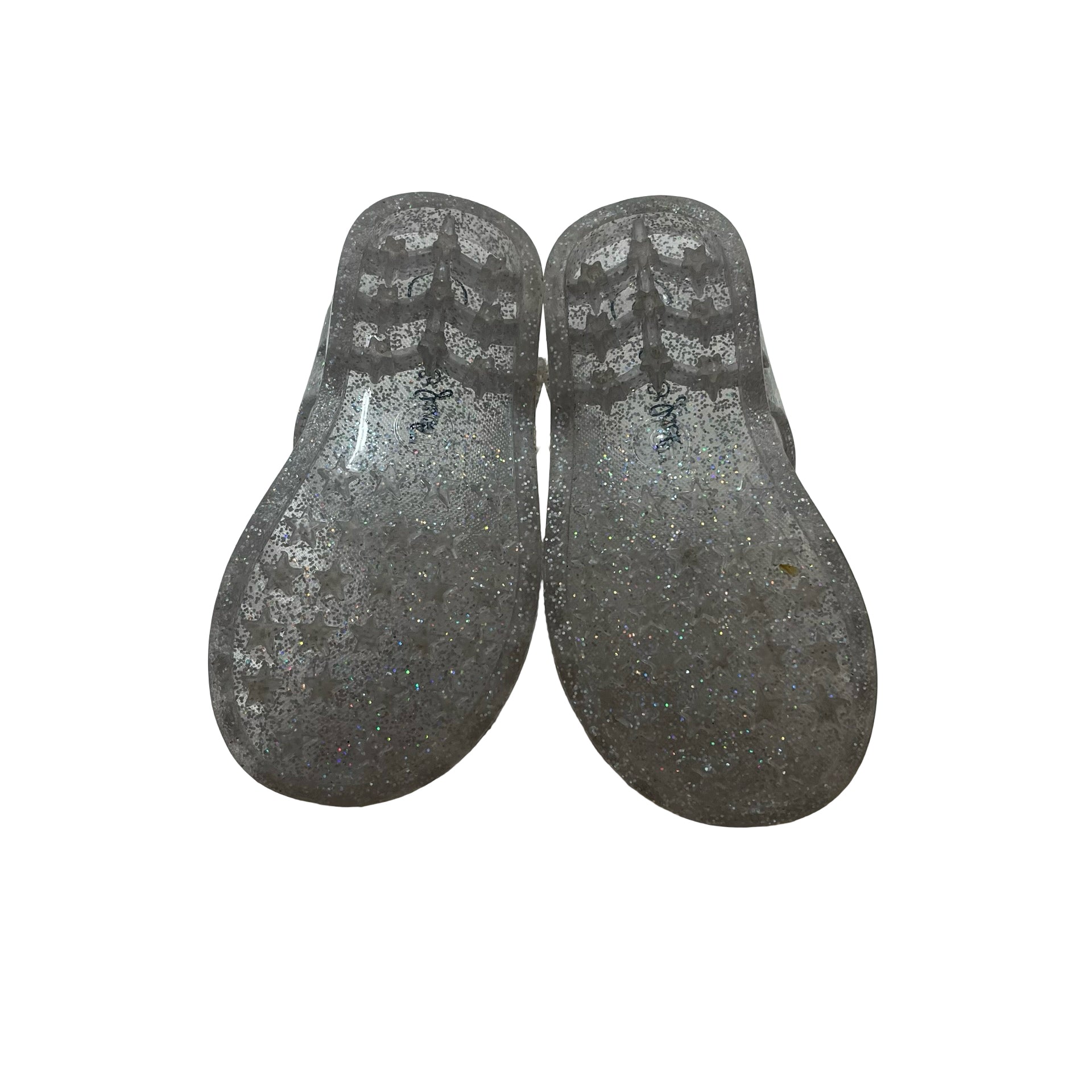 Cat & Jack Clear & Silver Sparkle Closed-Toe Jelly Sandals - Size 5