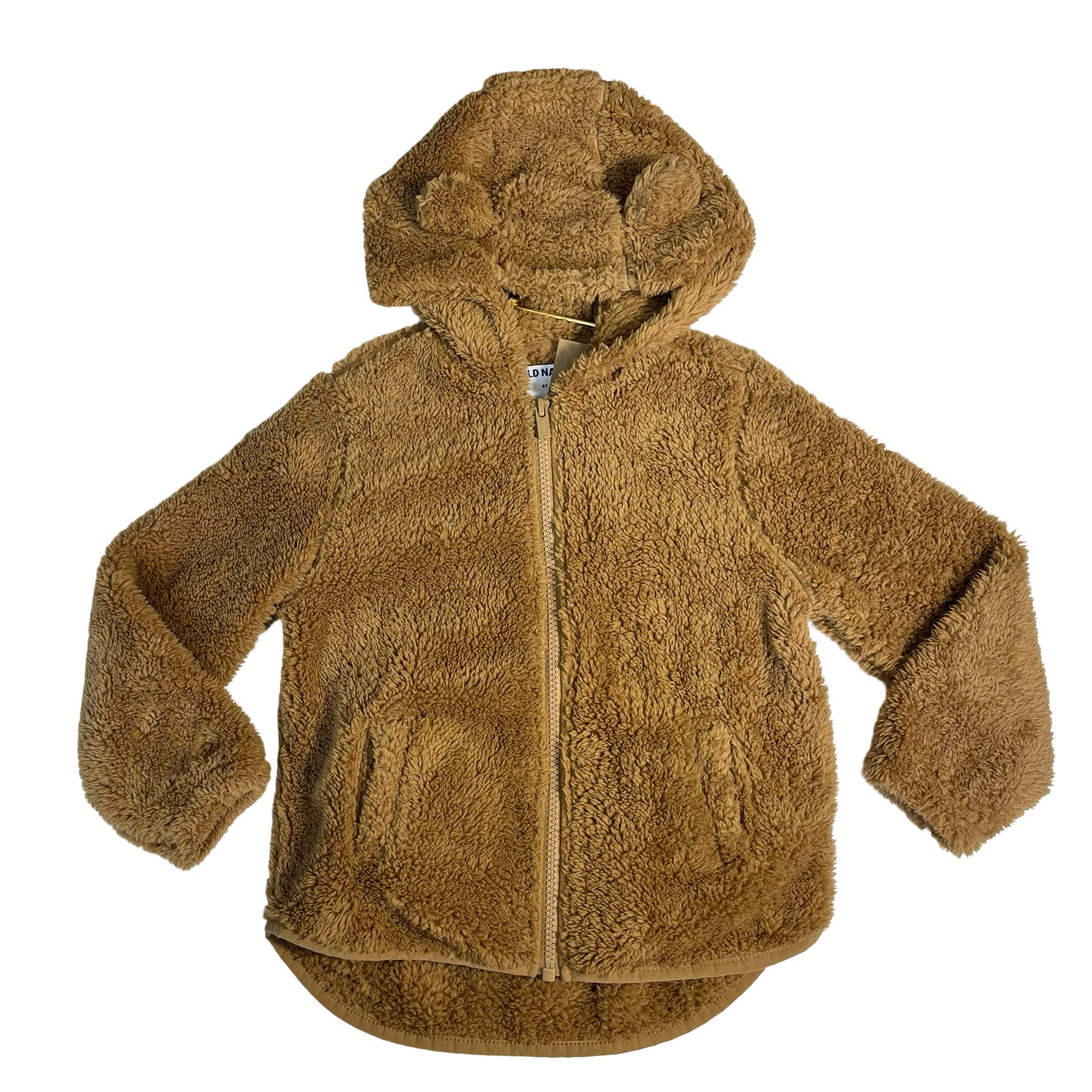 Old Navy Nutmeg Brown Zip Hooded Fleece Jacket - Size 5