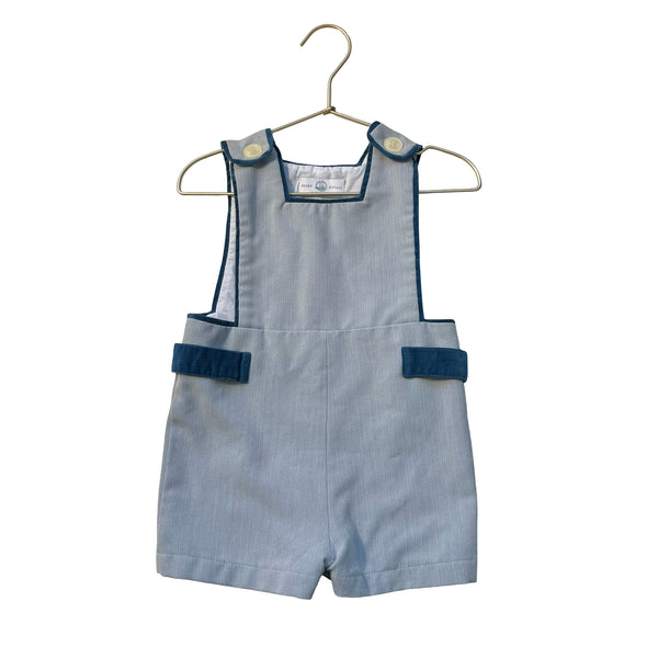 Henry Duvall Blue Herringbone & Corduroy Shortalls - Size 18-24 Mo