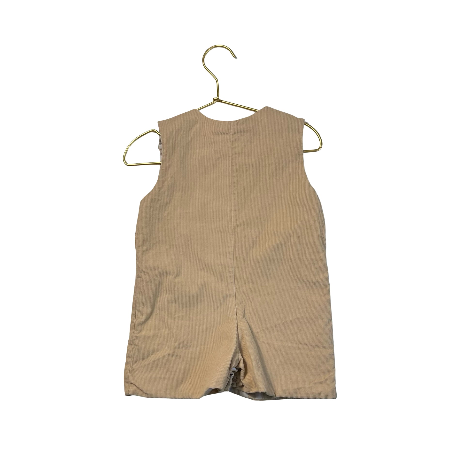 Beaufort Bonnet Tan Corduroy Shortall Romper - Size 12-18 Mo