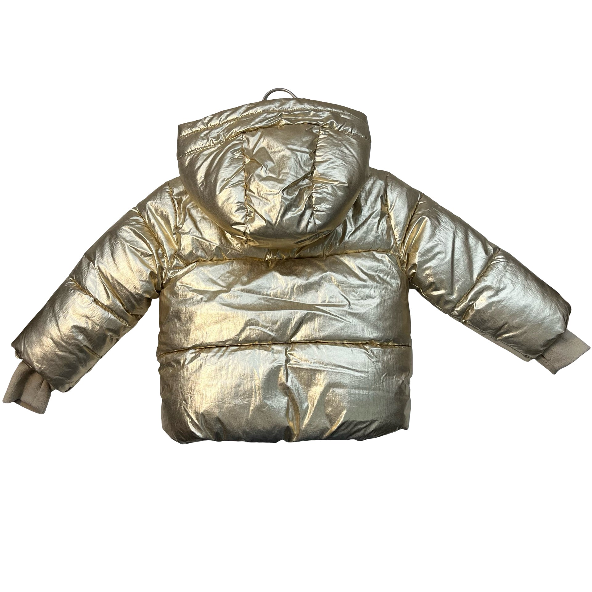 Baby Gap Shepa-Lined Gold Metallic Winter Jacket - Size 3