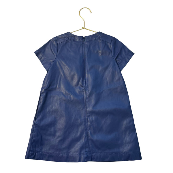 Crewcuts Collection Navy Faux Leather Dress - Size 4