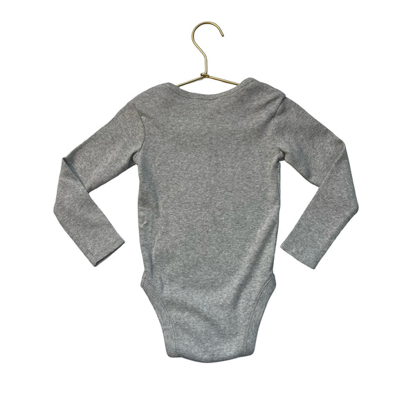 Nordstrom Gray Ribbed Onesie Bodysuit - Size 18-24 Mo