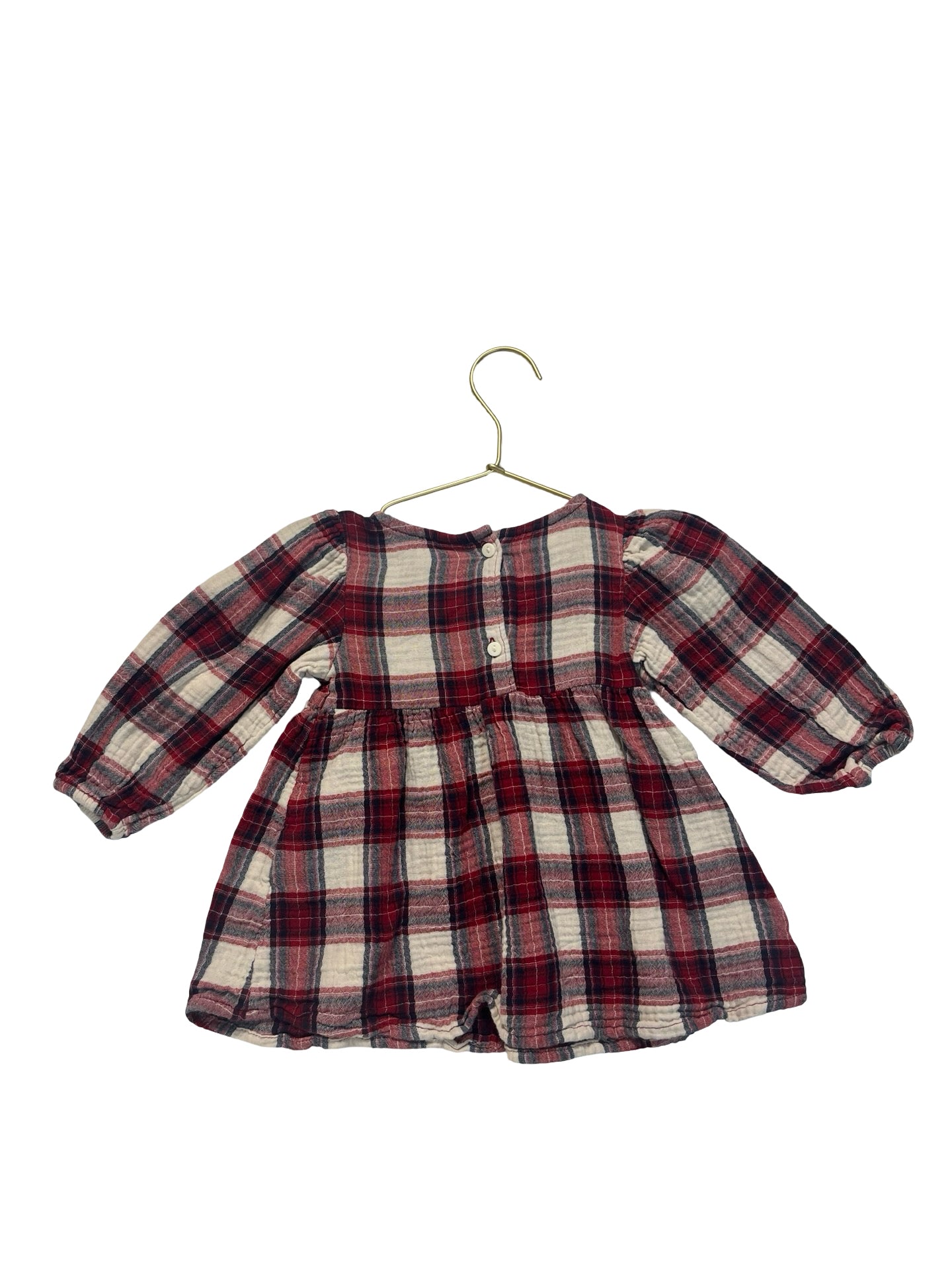 H&M Ivory & Red Plaid Dress - Size 9 Mo