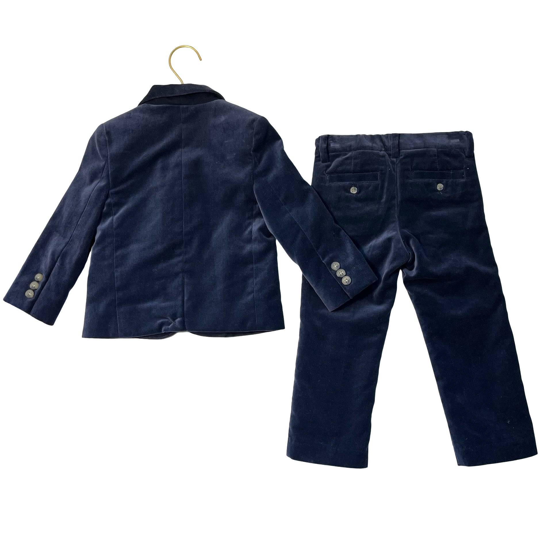 Janie and Jack Navy Velvet 2 Piece Suit - Size 2T