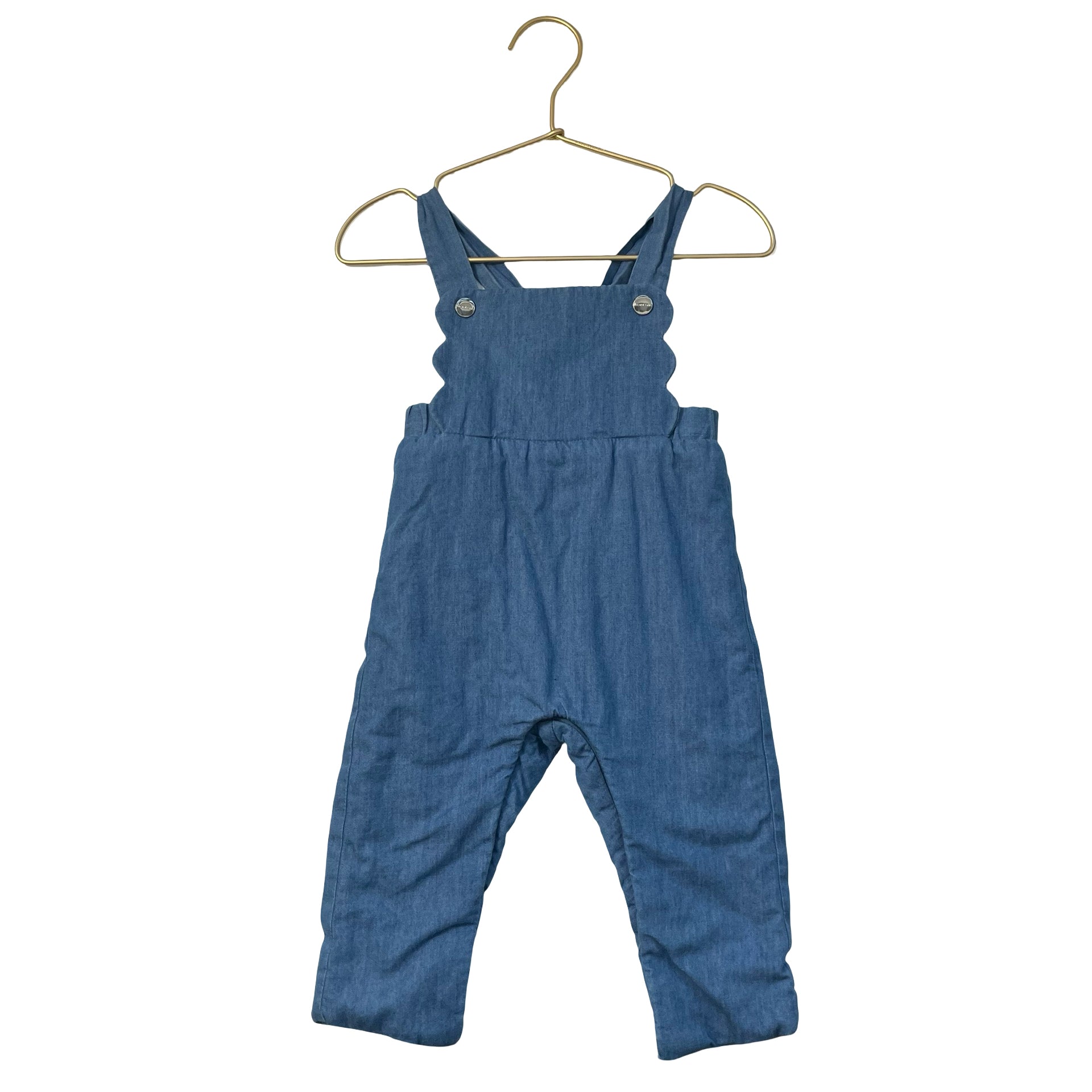 Jacadi Chambray Overalls - Size 12 Mo