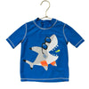 Carter's Royal Blue & Gray Shark Short Sleeve Rash Guard - Size 2