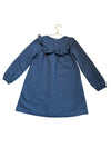 Jacadi Blue Ruffle Sweatshirt Dress - Size 8A