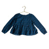 Okaidi Teal & Navy Pattern Corduroy Blouse - Size 3A