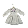 Janie and Jack Ivory Embroidered Flower Sweater Dress - Size 6-12 Mo