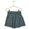 Mayoral Slate Blue Faux Leather Pleated Shorts - Size 7