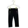 Janie and Jack Black Faux Suede Gold Zipper Leggings - Size 18-24 Mo